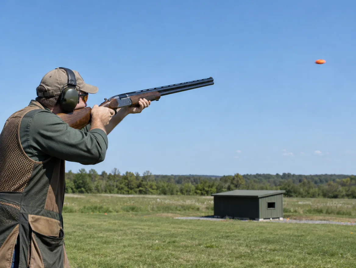 Clay pigeon shooting range at Range Connect